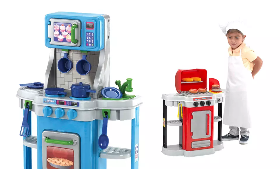 Amloid 2-in-1 My First Kitchen and BBQ Play Sets. Free Returns. - Primary Image