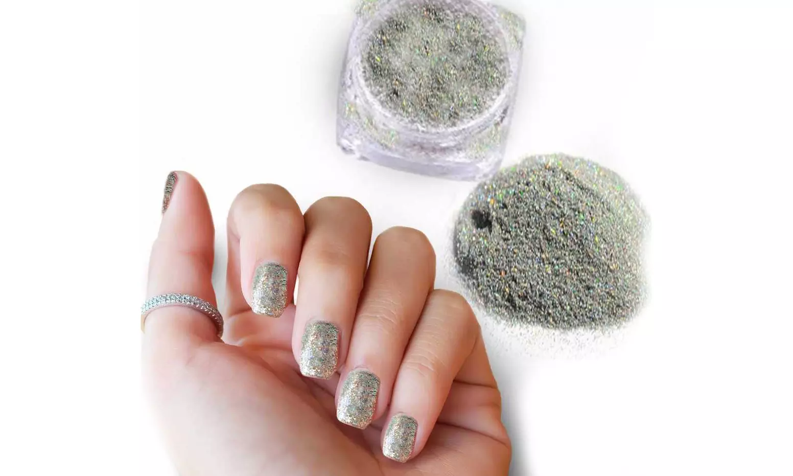 Gold or Silver Glitter Nail Art Powder (2 Oz.) - Second Medium