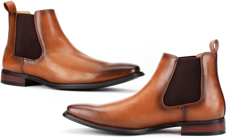 Image 10: Vincent Cavallo Men's Chelsea Dress Boots with Matching Belt