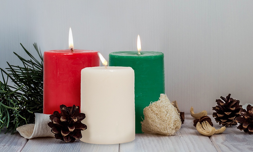 Image 8: Four Scented Pillar Candles