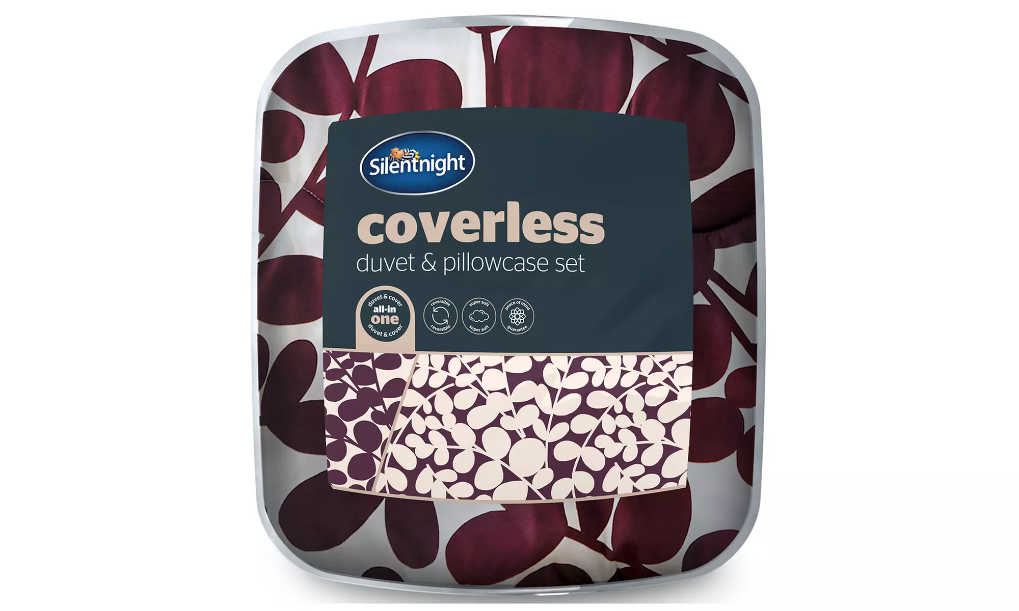 Silentnight 10.5 Tog Leaf Print Reversible Coverless Duvet Set