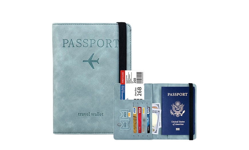 Image 7: One or Two RFID Blocking Passport Holder and Travel Wallets