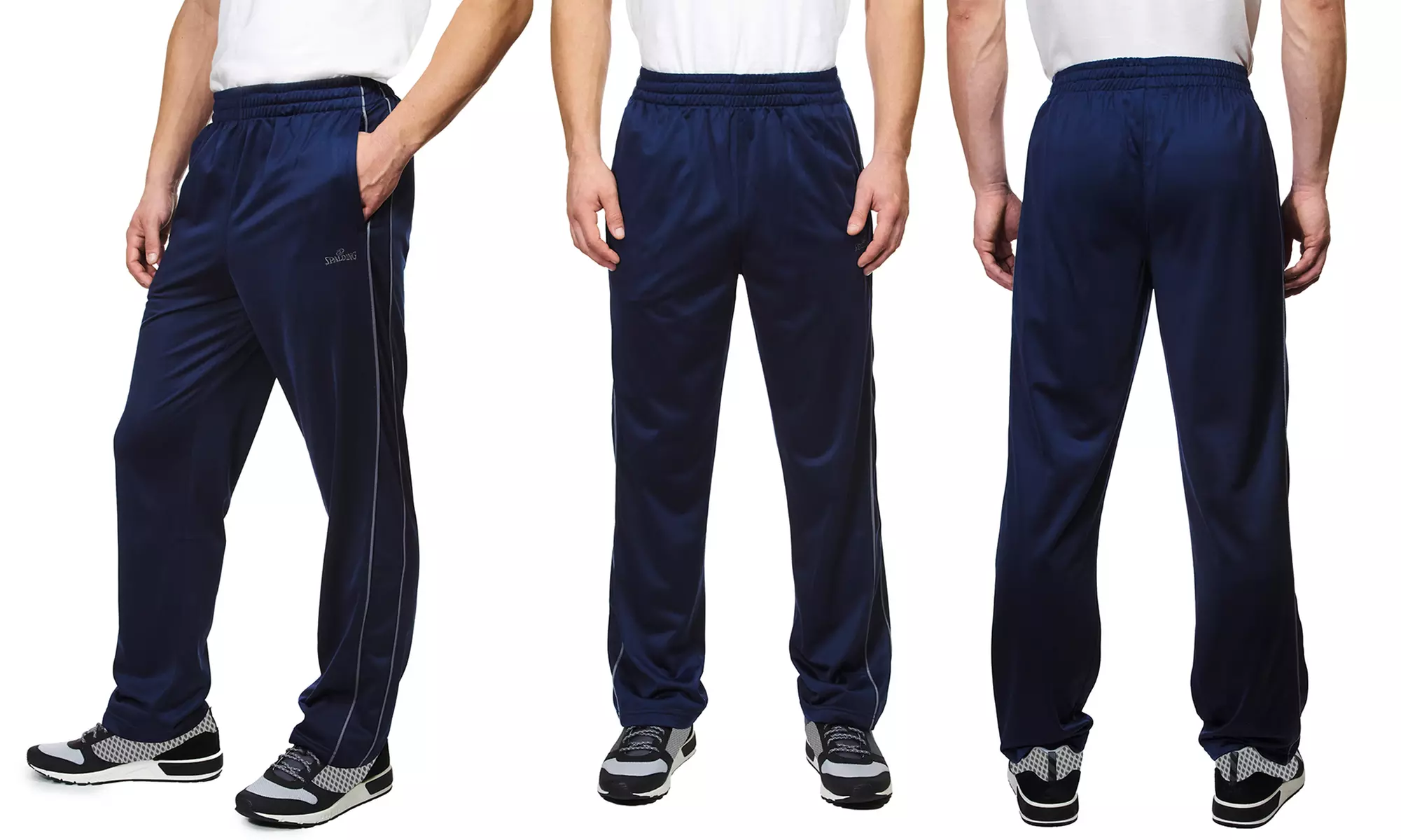 Spalding Men's Tricot 2 Pipe Active Throwback Track Pants(Size S) - Primary Image