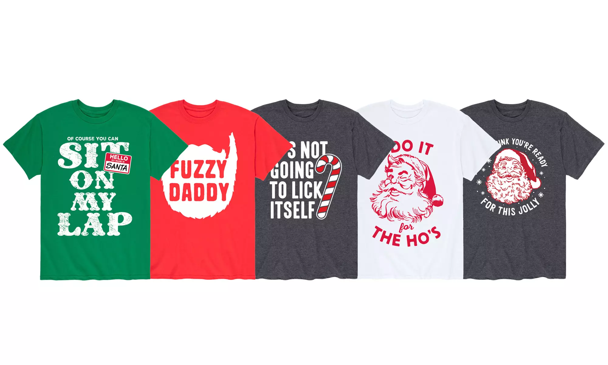 Men's Humorous Christmas Graphic Tee. Extended Sizes Available. - Primary Image