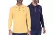 Two Packs of Blu Apparel Men's Long Sleeve Joshua Polo Shirts - Second Medium