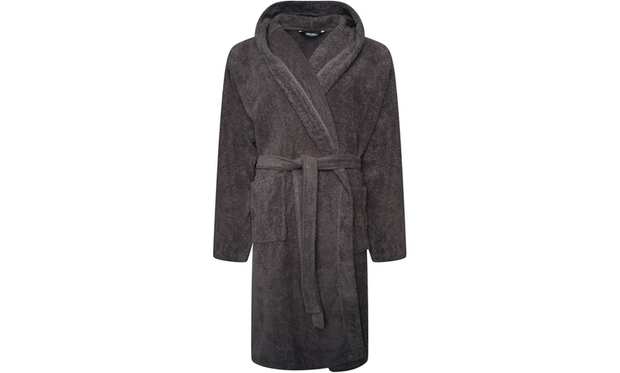 Image 7: Men's Hooded Snuggle Fleece Robe