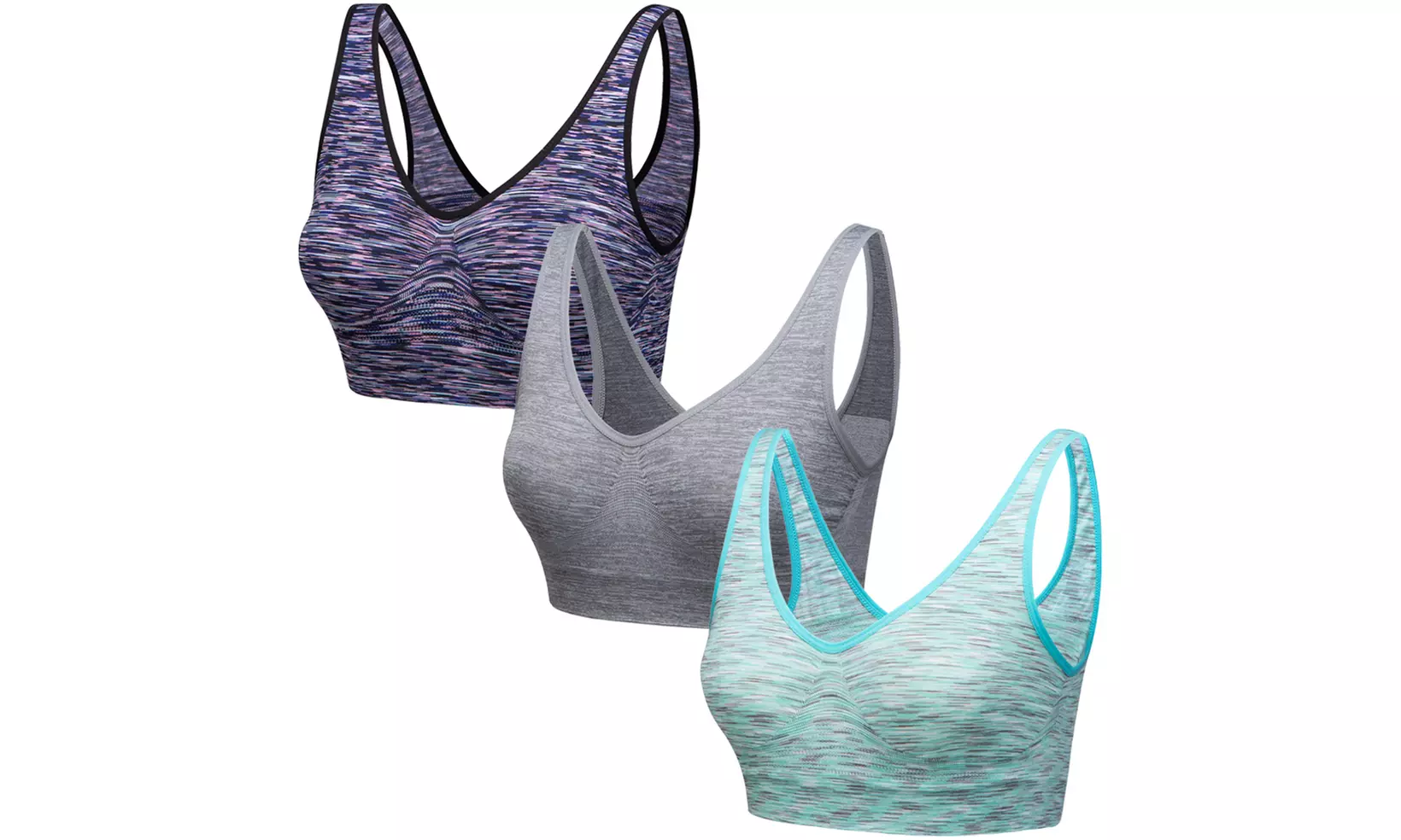 Blu Apparel Three and Nine Pack Marl Comfort Seamless Bras