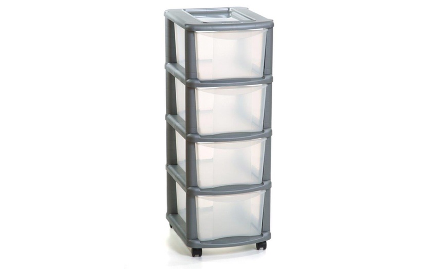 Image 1: Curver Four-Drawer Storage Unit