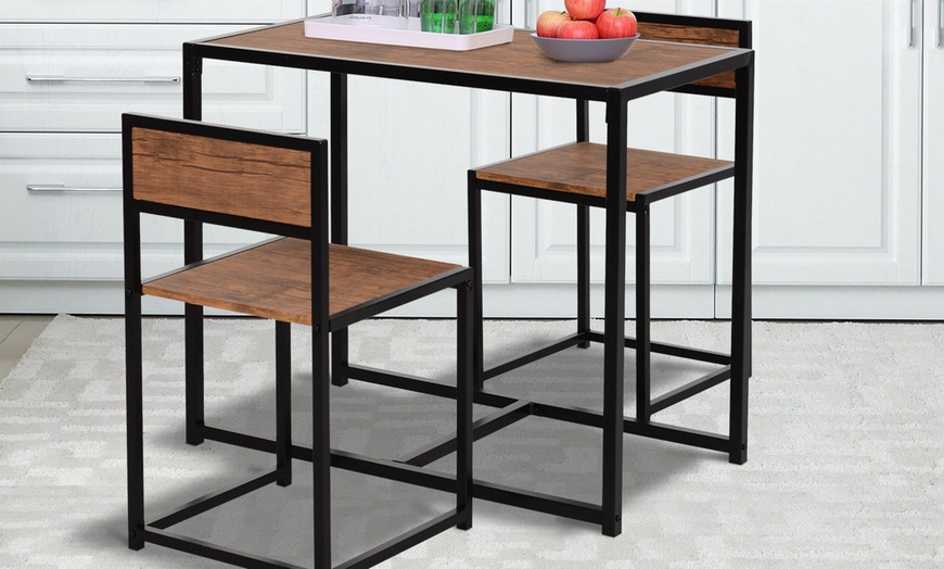 Image 5: Industrial Dining Table Stool Set