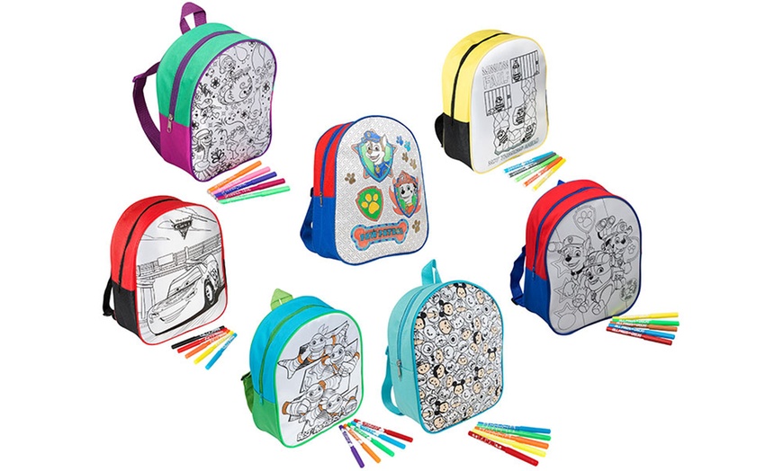 Image 1: Sambro Colour Your Own Backpack