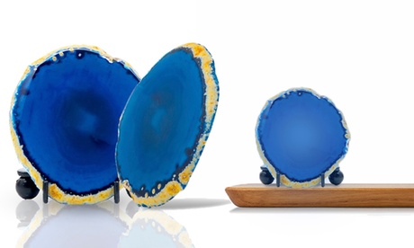 1 o 2 lampade da comodino in roccia minerale Agata a LED disponibili in 2 colori