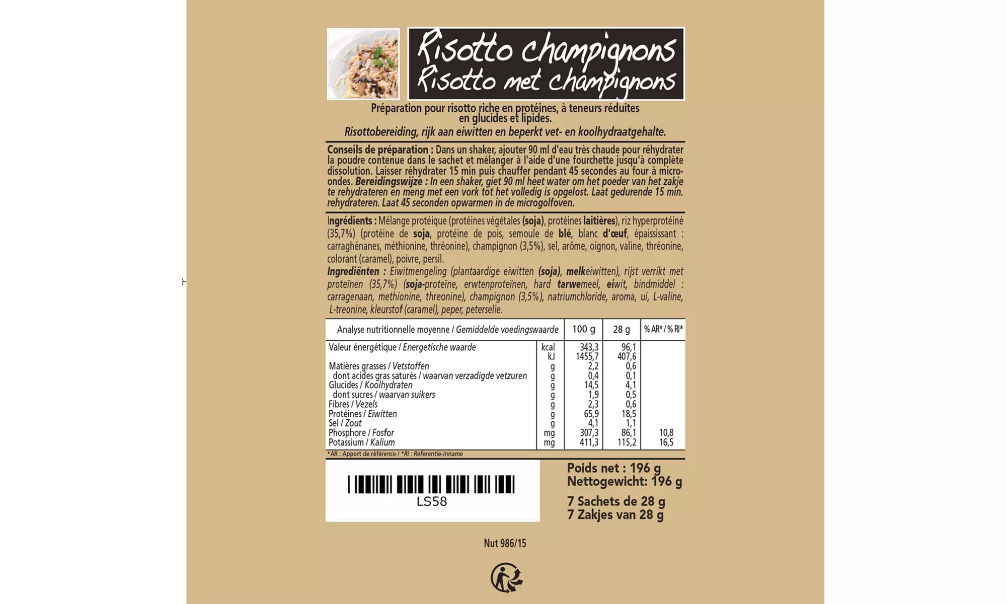 Kit Dieta Proteica Line@ con risotto e pasta