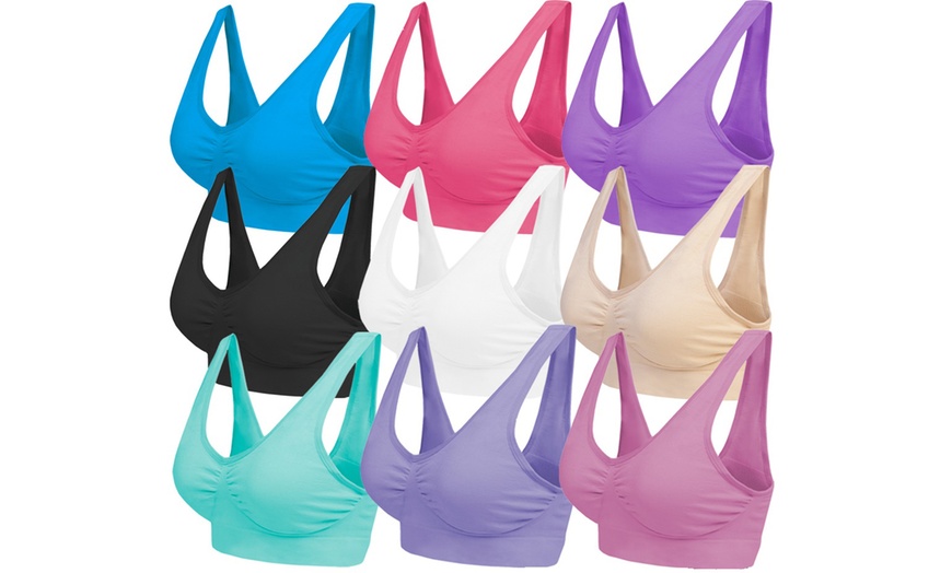 Image 1: 3-, 6- or 9-Pack Blu Apparel Seamless Comfort Bras