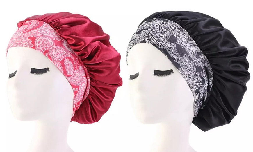 Image 15: One or Two Satin Sleeping Hair Wrap Headbands