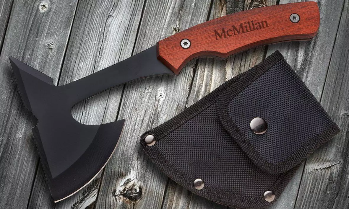 Personalized Camping Axe with Sheath from Qualtry (Up to 61% Off). Four Options Available.  - Primary Image