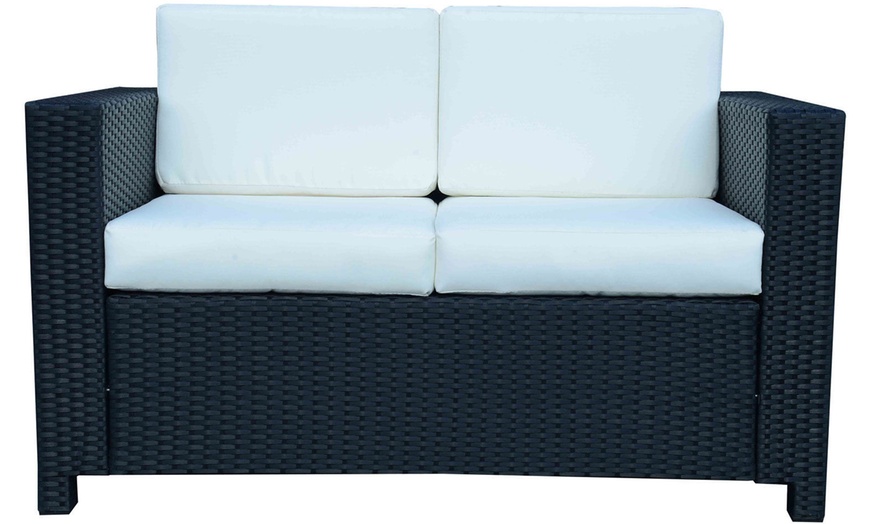 Image 3: Outsunny Rattan-Effect Love Seat