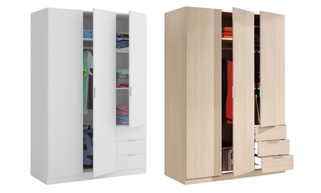 Armadio con 3 ante e 3 cassetti Micaela disponibile in 2 colori