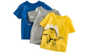 Kids' Dinosaur Print Cotton T-Shirt