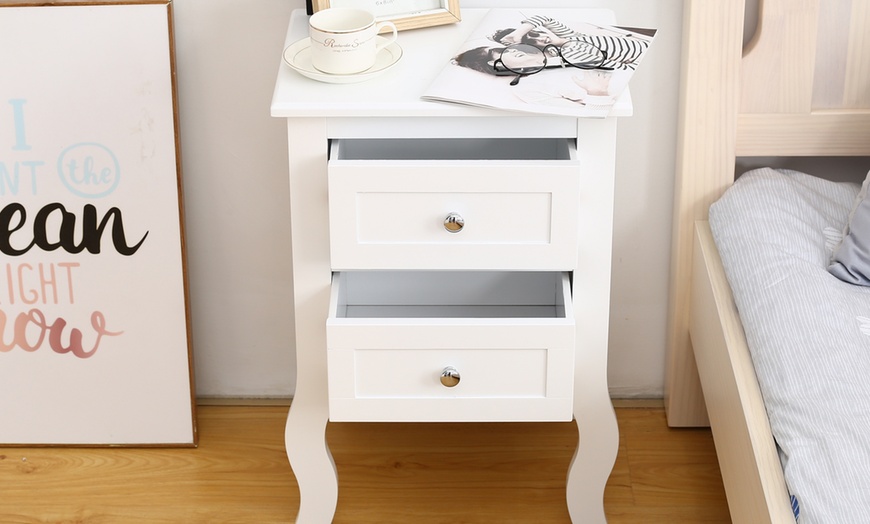 Image 2: Two-Drawer Bedside Table