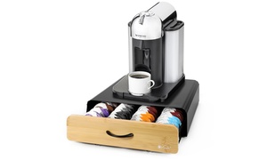 Vinsani Bamboo 64-Capsule Coffee Pod Storage Holder 