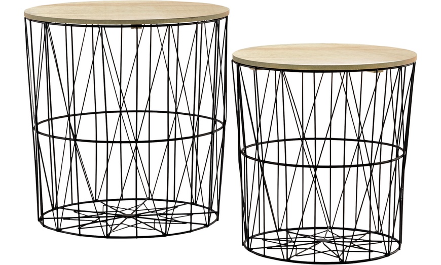 Image 5: Two Geometric Wire Coffee Tables