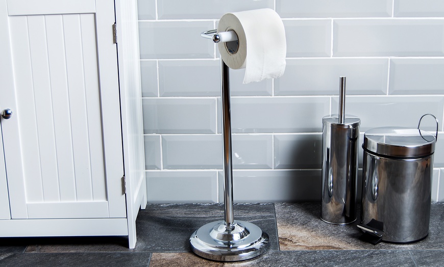 Image 1: Toilet Brush and Paper Holder