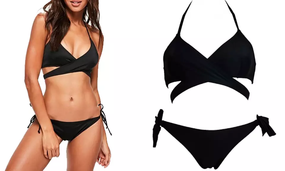 Bikini forme de cache-cœur effet push-up, pour femme - Second Medium