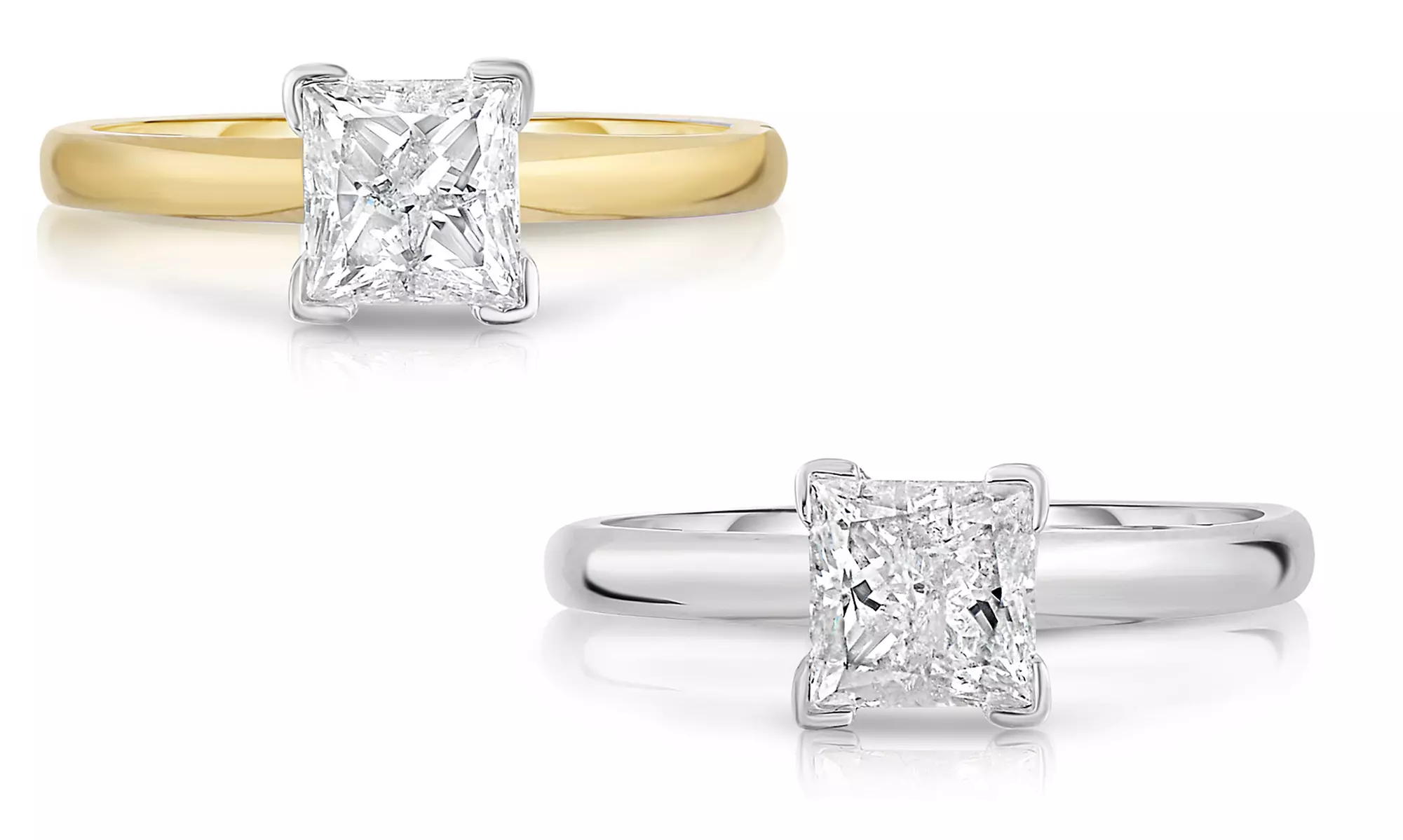 1 CTW Certified Princess Diamond Solitaire Ring in 14K Gold - Primary Image