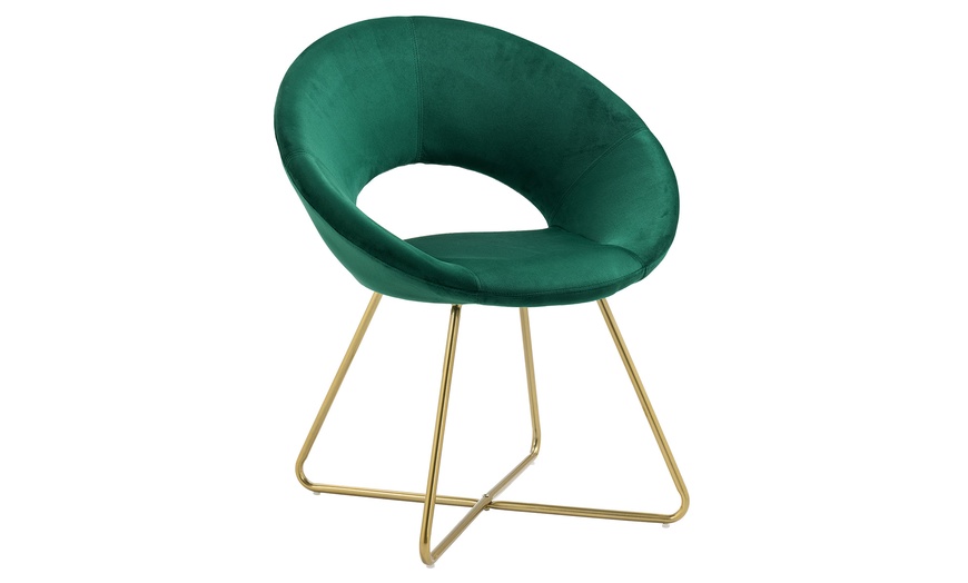 Image 12: Fauteuil rond "Grace" effet velours