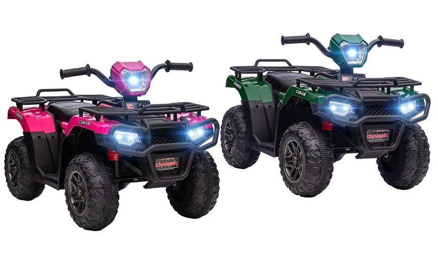 Image 1: HomCom Electric Ride-On Quad Bike for Kids