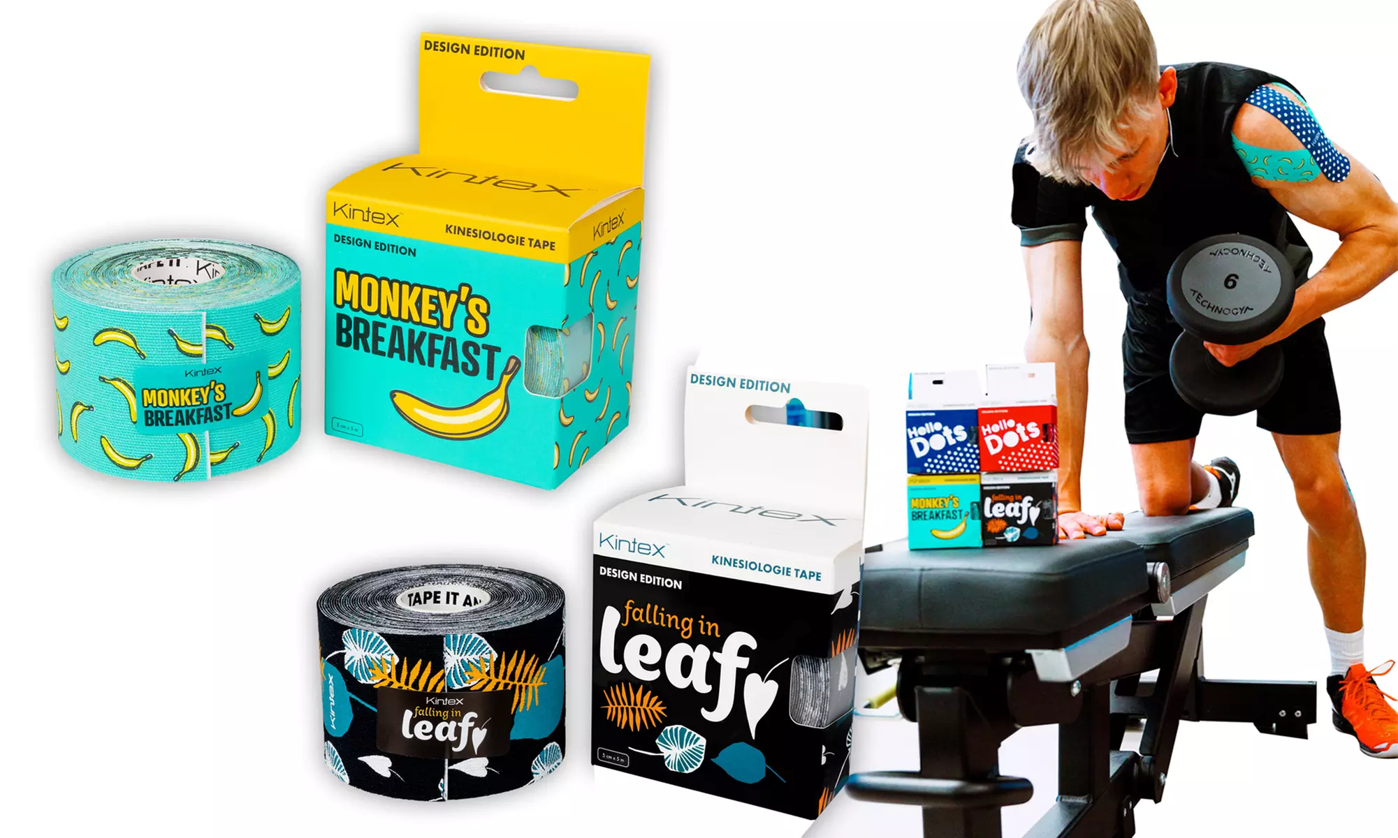 Kintex 2 Rollen Kinesiologie Tape ''Design Edition'' im Modell nach Wahl, inkl. Versand - Primary Image