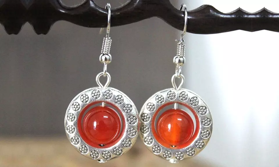 One, Two, or Three Sets of Iridescent Bead-Centered Hooked Earrings from Novadab (Up to 84% Off) - Primary Image