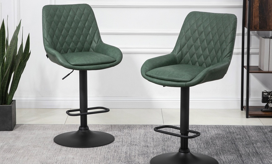 Image 14: Set of Two HomCom Bar Stools