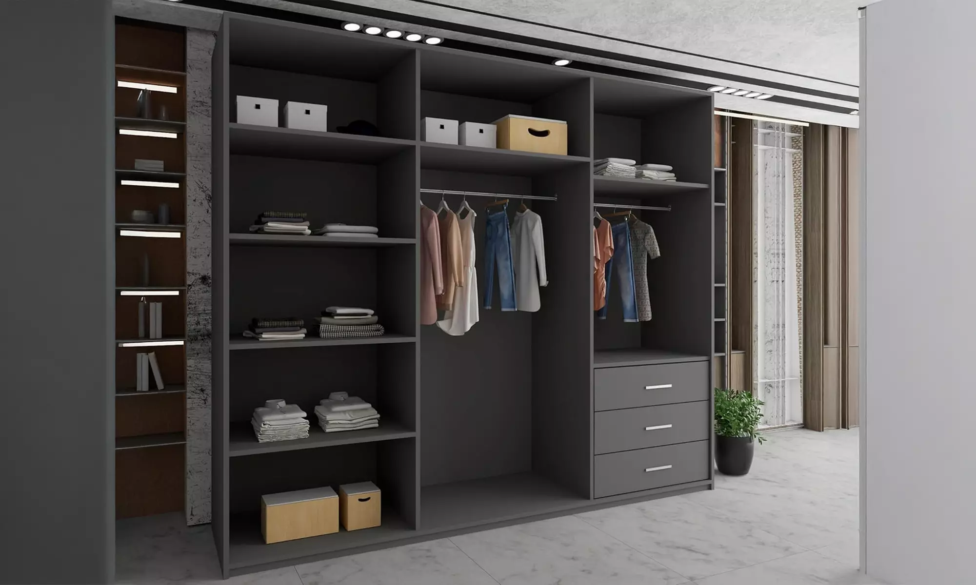 Roni Sliding Mirror Door Wardrobe