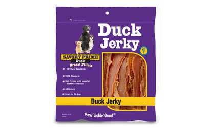 Savory Prime Duck or Chicken Jerky Treats for Dogs