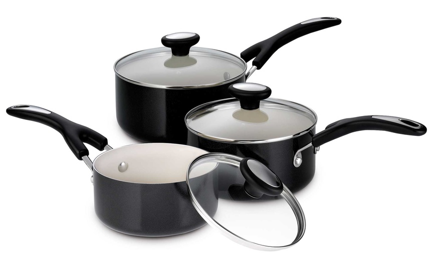 Image 1: Prestige Three-Pc Saucepan Set