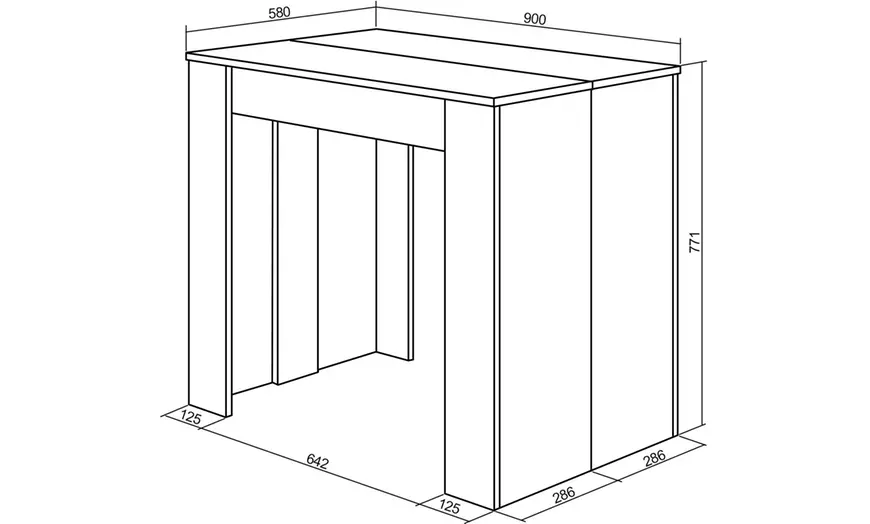 Image 36: Extendable Console Table for 6 people or up to 14 people