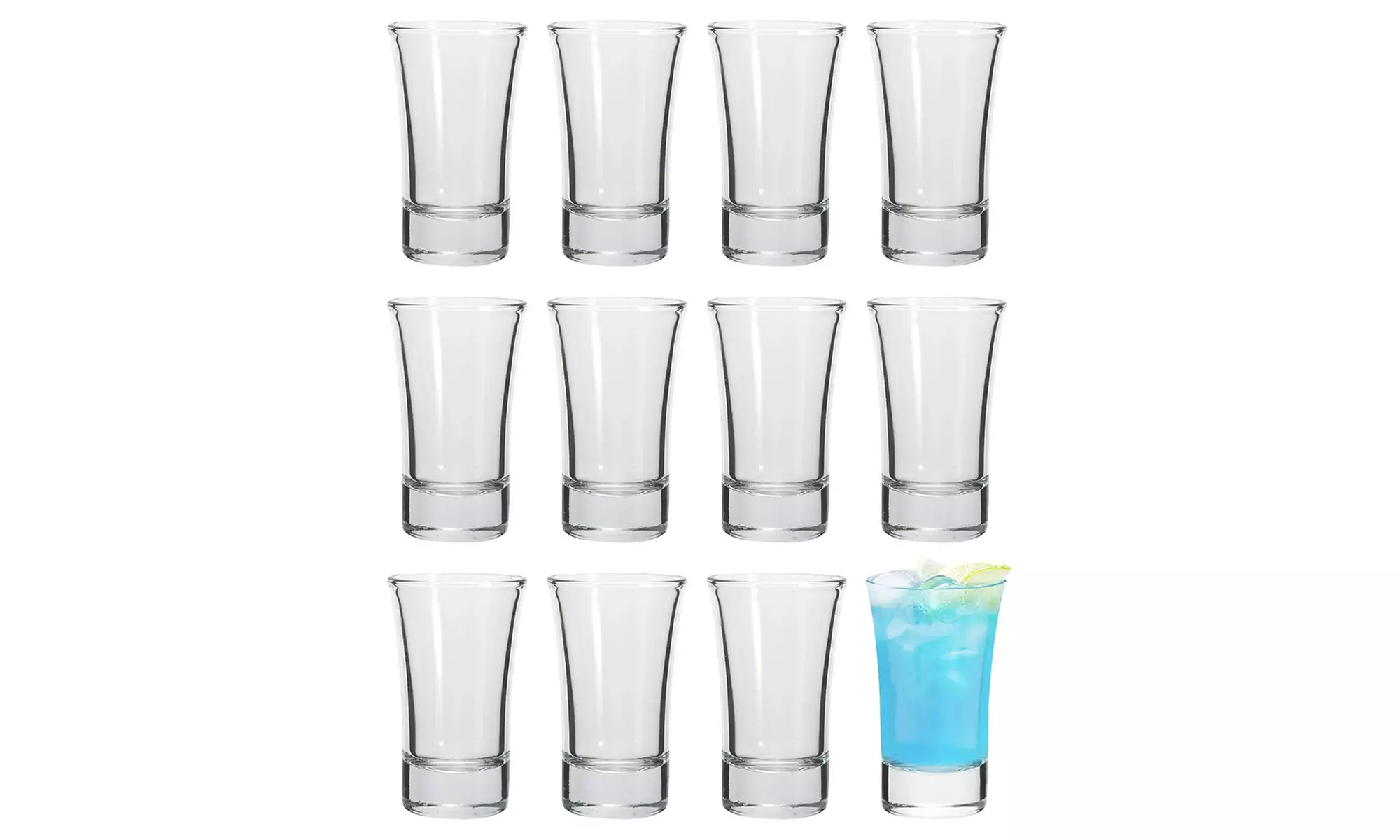 Set 12 o 24 Pezzi bicchieri in vetro per shot e liquori