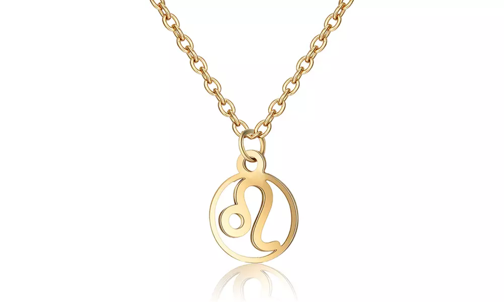 Collier astrologique en acier inoxydable, doré ou argent