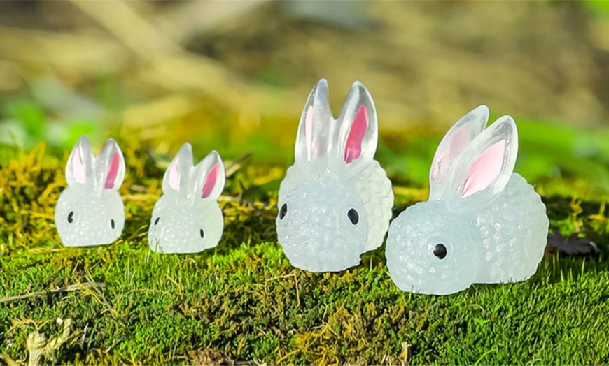 Image 4: 6- or 12-Piece Glow in the Dark Rabbit Garden Decorations