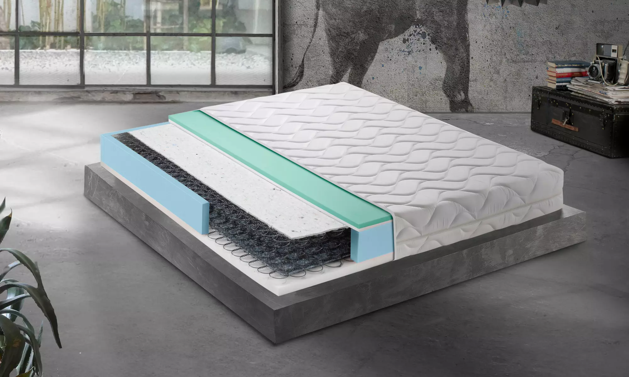 Matelas à mémoire de forme à ressorts progressifs de Mentor