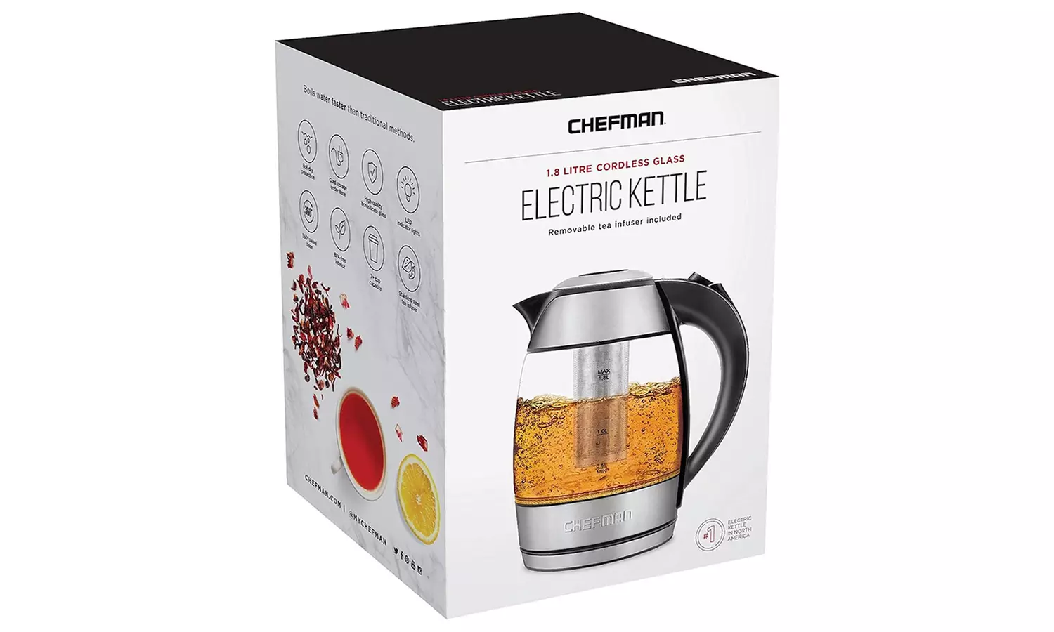 Chefman Rapid Boil Electric Kettle 1.8L - Image 3