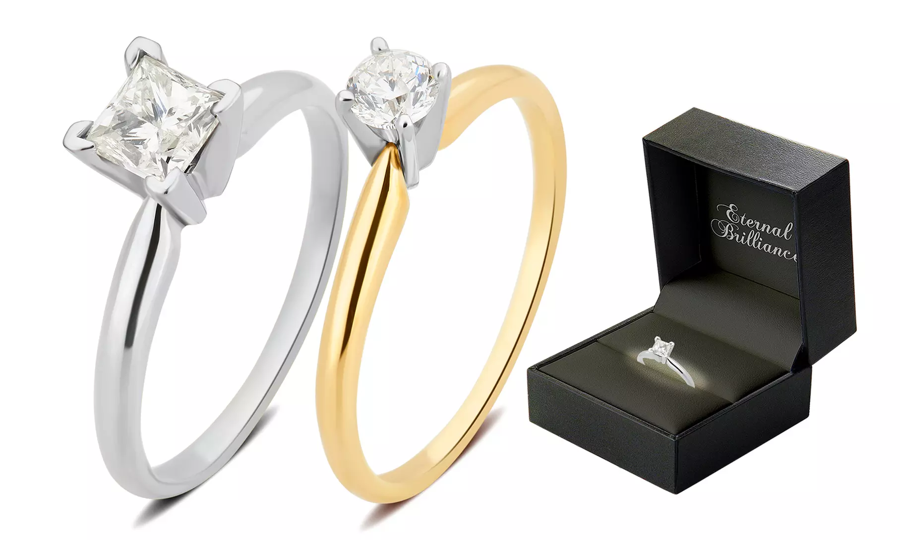 1/4 - 3/4 CTTW Certified Diamond Solitaire Ring in 14K Gold by Eternal Brilliance - Primary Image