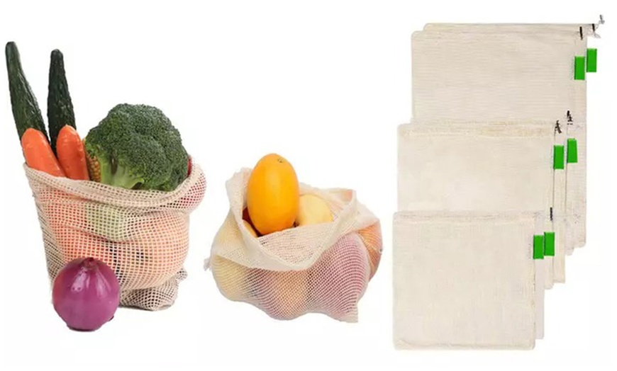 Image 2: Reusable Cotton Grocery Bags