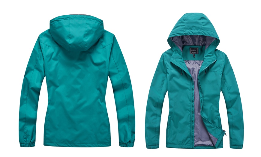 Image 12: Blu Apparel Women's Water-resistant Rain Jacket
