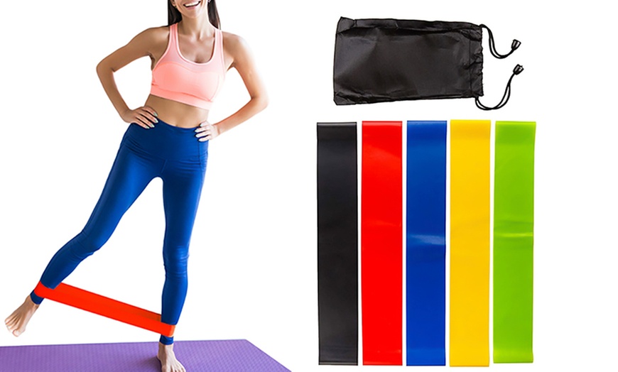 Image 1: Five Resistance Bands with Carrying Bag