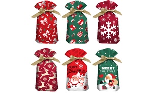 50-Piece Christmas Drawstring Gift Bag Set