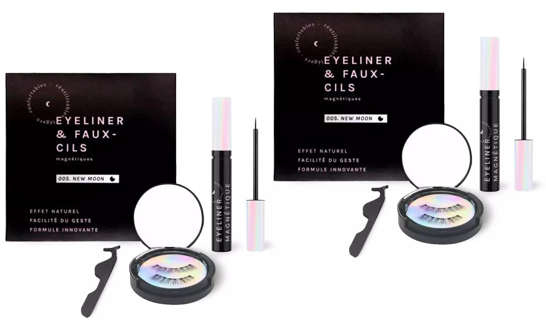 1 ou 2 coffrets faux cils magnétiques avec eye liner - Second Medium