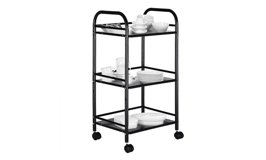 Image 5: Multifunctionele trolley met 3 niveaus en 4 zwenkwielen