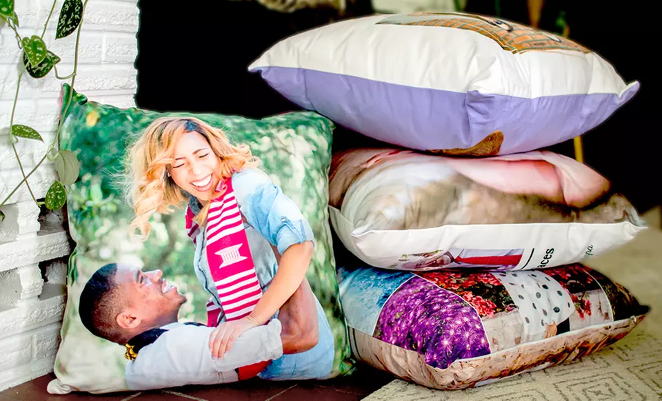 One, Two, Three, or Five 16"x16", 18"x18" or 20"x20" Customized Pillow Covers from Collage.com (Up to 89% Off)    - Primary Image